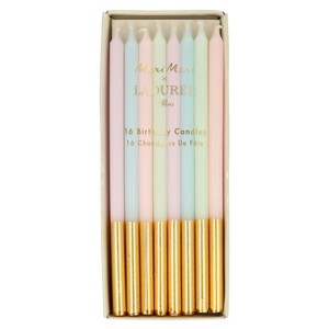 Meri Meri x Ladurée Paris Gold Dipped Candles (Pack of 16) - 1 of 2
