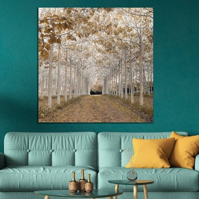 12" x 12" Gold and White Landscape Canvas Print