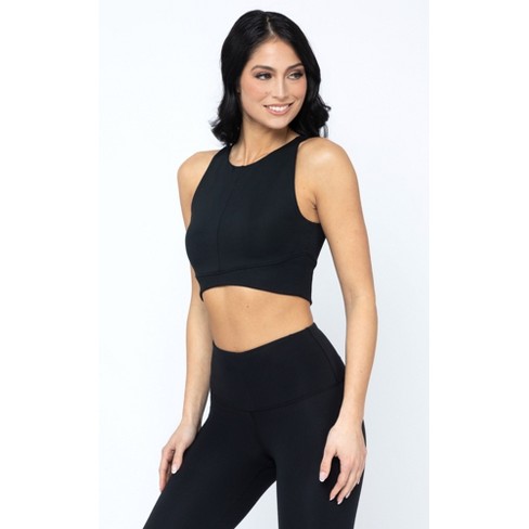 Yogalicious Wonderlink Hybrid Criss Cross Ribbed Tank - Black