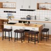 2/4 Bar Stool Set, 24 Inch PU Leather Bar Stool with Heavy Duty Metal Legs, Thick Saddle Seat, Kitchen Island Breakfast Stool - 4 of 4