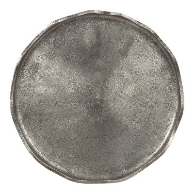 Alessia Silver Round Cast Aluminum Side Table