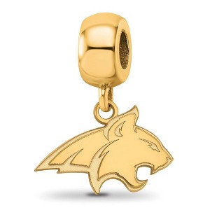 Black Bow Jewelry 14k Yellow Gold Plated Sterling Silver Montana State Bobcats NCAA Bead Charm - 1 of 4