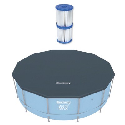 Above Ground Round Pool Cover Bundled w/ Flow clear Replacement Filter