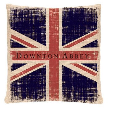 Heritage Lace 18" Square Downton Abbey British Union Jack Indoor Throw Pillow - Red/Blue