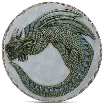 Nat & Jules Animal Character Dimensional Indoor Outdoor 12 inch Round Cast Resin Decorative Garden Stepping Stone, Patio, Walkway Sculpture Yard Art,