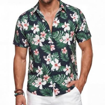 Joyfy Hawaiian Shirts for Men Casual Summer Beach Shirts Short