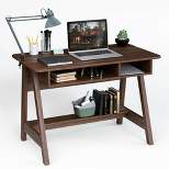 Costway Computer Desk Home Office Writing Workstation w/ Flip Top Compartment