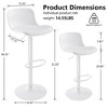 YOUNIKE Bar Stools Set of 2 Modern Armless Counter Height Barstools Adjustable Swivel Bar Chairs - 2 of 4