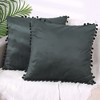 Unique Bargains Farmhouse Bedroom Decorative Velvet Pompoms Fringe Throw Pillow Covers 2 Pcs - 2 of 4