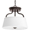 Progress Lighting Arden 2-Light Semi-Flush Convertible Fixture, Brushed Nickel, Summer Linen Shade - 4 of 4