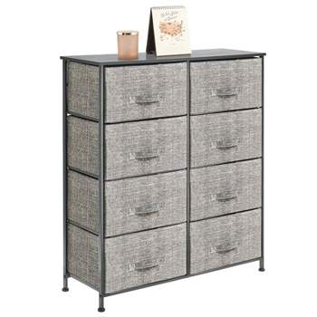 mDesign Large Storage Dresser Furniture with 8 Removable Fabric Drawers