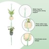 Unique Bargains Handmade Cotton Rope Hanging Basket Holder 50 Inch Green 2-Pack - 2 of 4