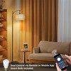 Arc Floor Lamp with 3 Color Temperatures, Boho Standing Lamp with Rattan & Fabric Shades, Farmhouse Tall Lamp for Living Room Bedroom - 4 of 4