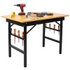 INFURNIC Desks Portable Folding Work Table with Measuring Tape and Angle Finder for Workshop Tasks Strong and Durable, Black, 39"*23.6"*29" - 3 of 4