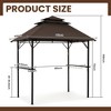 Pamapic 8x5 Feet Brown Outdoor 3-Tiered Vented Roof BBQ Grill Gazebo - 4 of 4