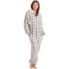 Just Love Womens One Piece Winter Holiday Adult Bodysuit Faux Shearling Lined Hoody Xmas Pajamas - 2 of 4
