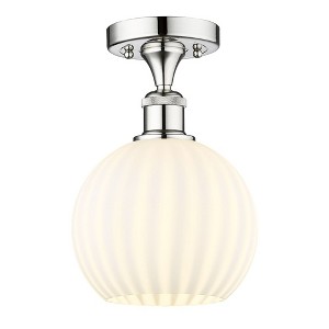 White Venetian - 1 Light Semi-Flush Mount In Modern Style-10.13 Inches Tall and 8 Inches Wide - 1 of 1