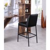 Meridian Furniture,Bryce Black Vegan Leather Stool, Set of 2 - 2 of 4