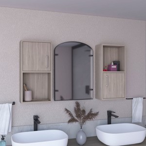 Depot E-Shop 2 Pcs Wall Mounted Bathroom Medicine Cabinet 24" H , Two Doors, Two Shelves - 1 of 4