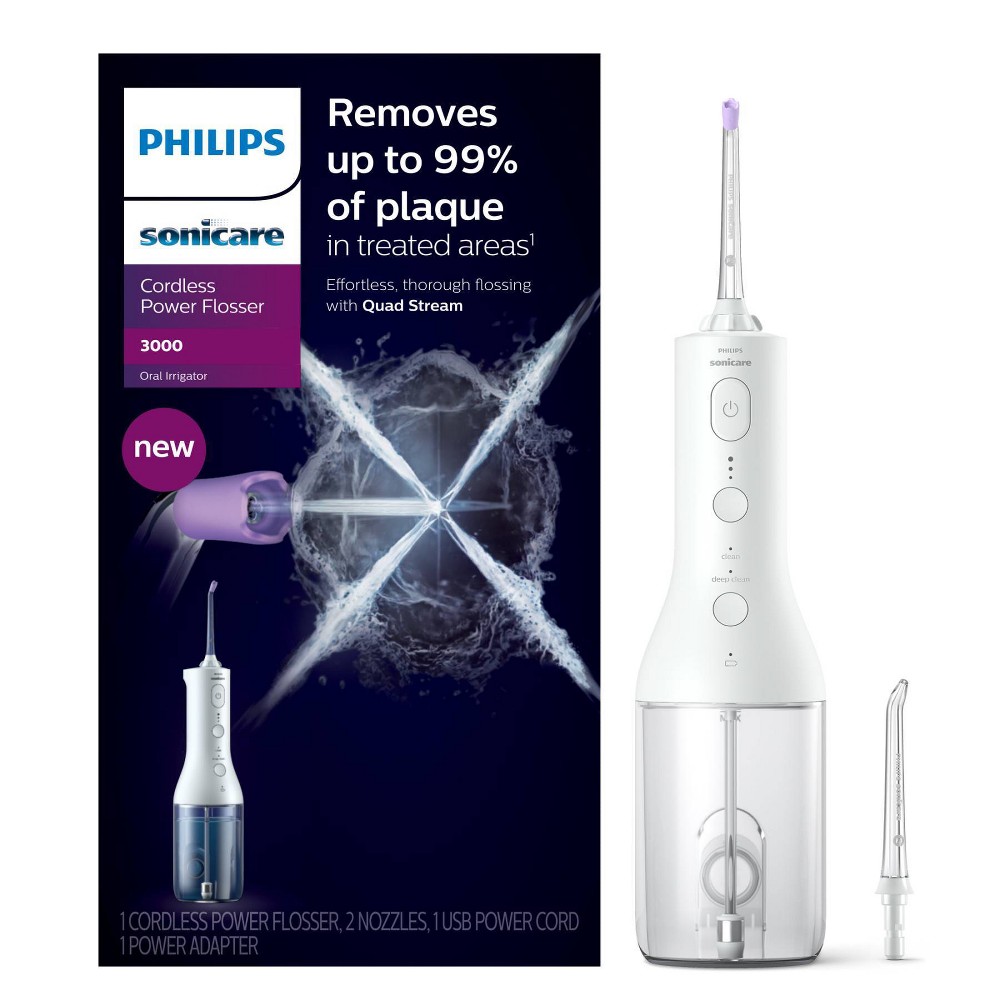 Photos - Electric Toothbrush Philips Sonicare Power Flosser 3000 Cordless - HX3806/21 - White