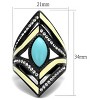 Slickblue Women’s Boho Ring, Black Steel with Sea Blue Turquoise, Yellow Epoxy & Crystals, Marquise Style, Size 5–10 - 2 of 4