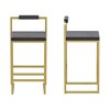 PAGED Modern Velvet Upholstered Bar Stools Counter Height Dining Chairs with Metal Frame, Velvet Foam Padding for Home Pub, Set of 2 - 4 of 4