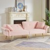 NicBex Teddy Buttons Tufted Accent Loveseat Sofa with Side Pocket & Foldable Armrest,Folding Sleeper Chair for Living Room,Bedroom - 2 of 4