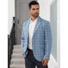Mens Plaid Blazer Sports Coat Casual Slim Fit Checkered Blazer for Men Wedding - 2 of 4