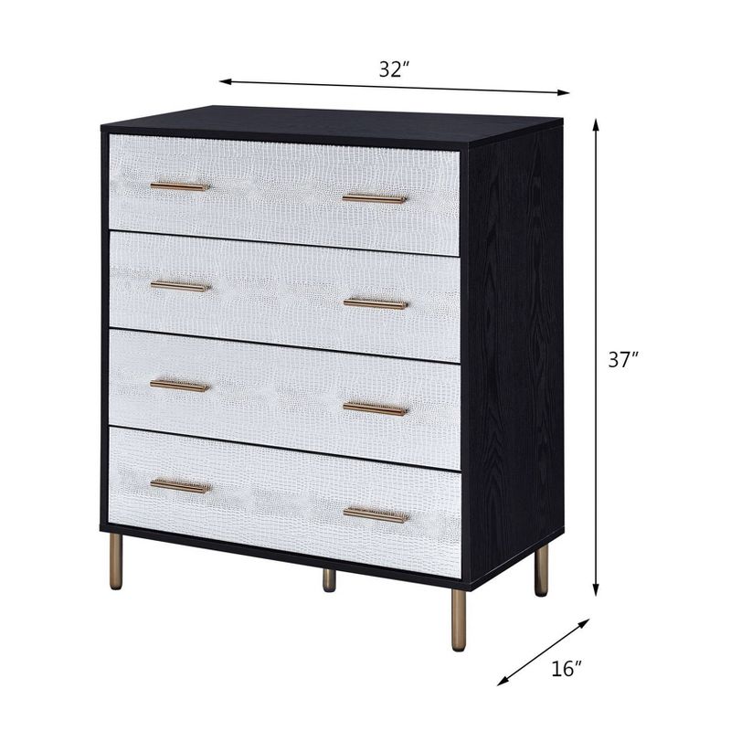 32&#34; Myles Decorative Storage Drawer Black, Silver and Gold Finish - Acme Furniture, 5 of 7