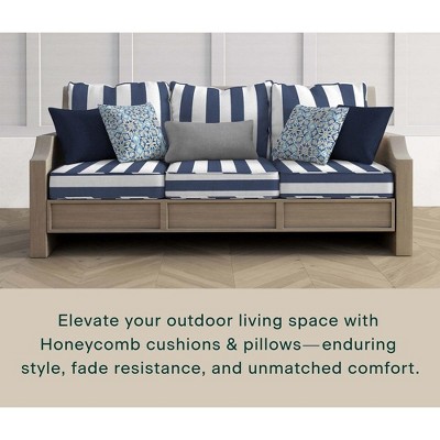 Cabana Stripe Blue & White Outdoor Deep Seating Cushion Set
