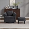 FONTOI Swivel Accent Chair with Ottoman Set, Armchair with Removable Back Pillow&Armrest Covers for Living Room, Office, Black, 24.6"*24.8"*27" - 2 of 4