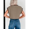 Clearlove Womens Summer Cropped Sweater Vest Trendy Cap Sleeve Crop Tops Crew Neck Loose Knit Tank Top - 4 of 4