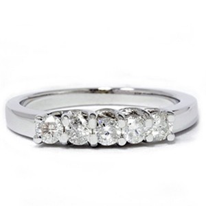 Pompeii3 White Gold 1/2ct 14K Diamond Wedding Guard Ring New - 1 of 4