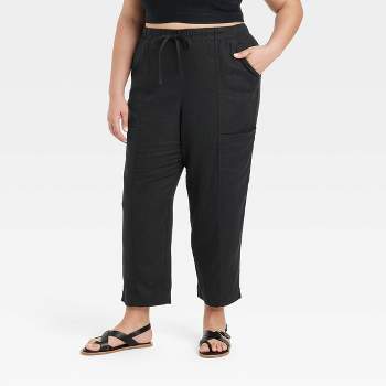 Women's High-rise Regular Fit Tapered Ankle Knit Pants - A New Day™ Black Xl  : Target