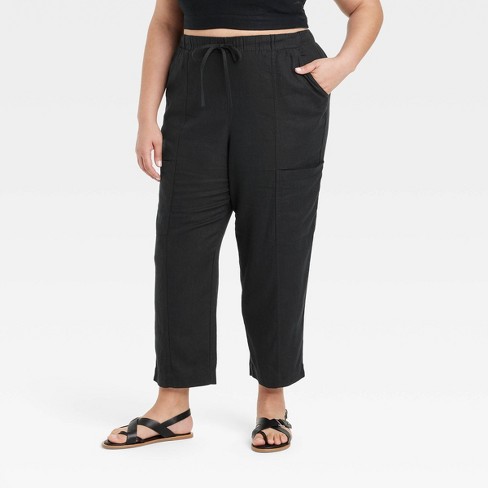 Women's High-Rise Pull-On Tapered Pants - Universal Thread™ Black 1X