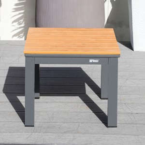 Moda Furnishings 19.6"*16.9" Outdoor Patio Aluminum Square Side Table - 1 of 4