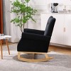 High Back Velvet Nursery Rocking Chair,Deep Padded Armchair for Baby Room Living Room,Modern Comfortable Lounge-Baofuwish - 3 of 4