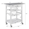 GlasFlength Kitchen Carts and Islands Modern Rolling Kitchen Cart with Spacious Storage for Kitchen, White,30”*15.75”*33.55" - 2 of 4
