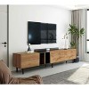 MAYEERTY Modern TV Stand for 80" TV with 3 Doors, Entertain Center with Large Storage Cabinet for Living Room Bedroom Beige - 3 of 4