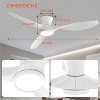 TALOYA 52 in. Indoor Ceiling Fan with Light and Remote, Flush Mount Low Profile,Quiet Reversible DC Motor, 3 CCT Light,White - 2 of 4