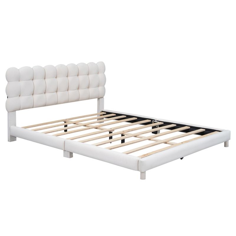 Queen/Full/Twin Size Upholstered Platform Bed with Soft Headboard-ModernLuxe, 5 of 13