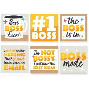 Big Dot of Happiness Happy Boss's Day - Funny Best Boss Ever Decorations - Drink Coasters - Set of 6 - 1 of 4