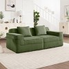 Modern Loveseat Sofa with Plush Corduroy Upholstery and No-Assembly Design for Living Room -3irtyhousy - 2 of 4