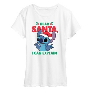 Women's - Lilo and Stitch - Dear Santa I Can Explain Christmas Short Sleeve Graphic T-Shirt - 1 of 4