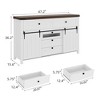 Farmhouse Buffet Cabinet, Sideboard Storage Cabinet with 5 Drawers and Sliding Barn Doors - 2 of 4