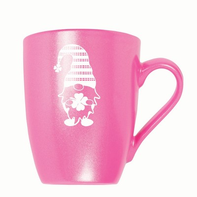 Elanze Designs Gnome With Stripes On Hat 10 ounce New Bone China Coffee Tea Cup Mug, Princess Pink