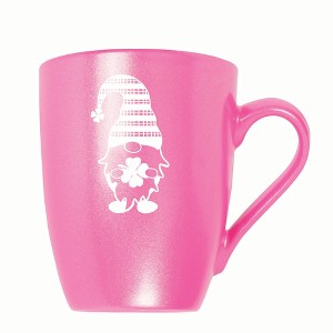 Elanze Designs Gnome With Stripes On Hat 10 ounce New Bone China Coffee Tea Cup Mug, Princess Pink - 1 of 4