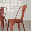 Merrick Lane Banks Indoor/Outdoor Stacking Metal Dining Chair with Single Slat Back and Distressed Powder Coated Finish - 4 of 4