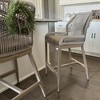 PURPLE LEAF Patio Sunbrella Bar Stools Set of 2 Handwoven Wicker Bar Height Stool Modern Aluminum Outdoor Wicker Barstools with Back and Cushion - 3 of 4