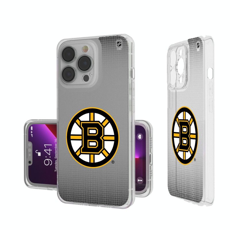Keyscaper Boston Bruins Linen Clear Phone Case, 1 of 7